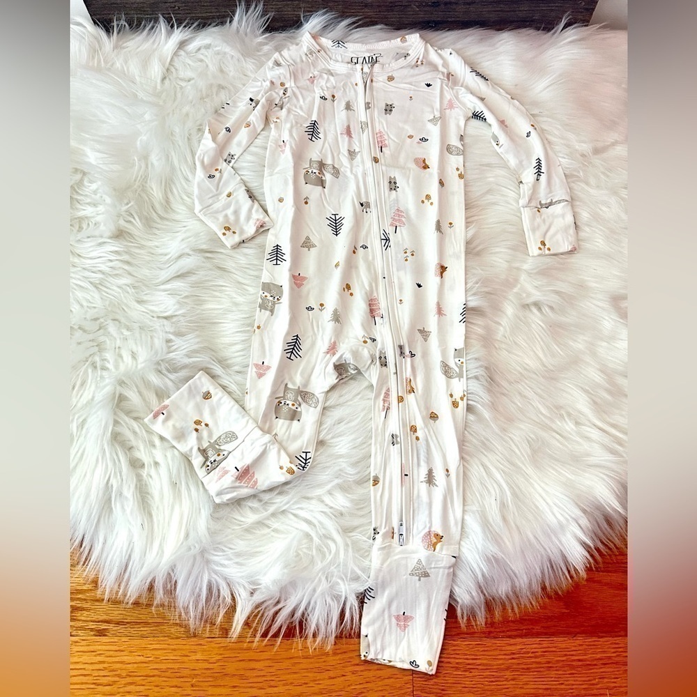 STAINF | 🐿️ Bamboo Convertible Zip Forest Friends Romper - Picture 2 of 6